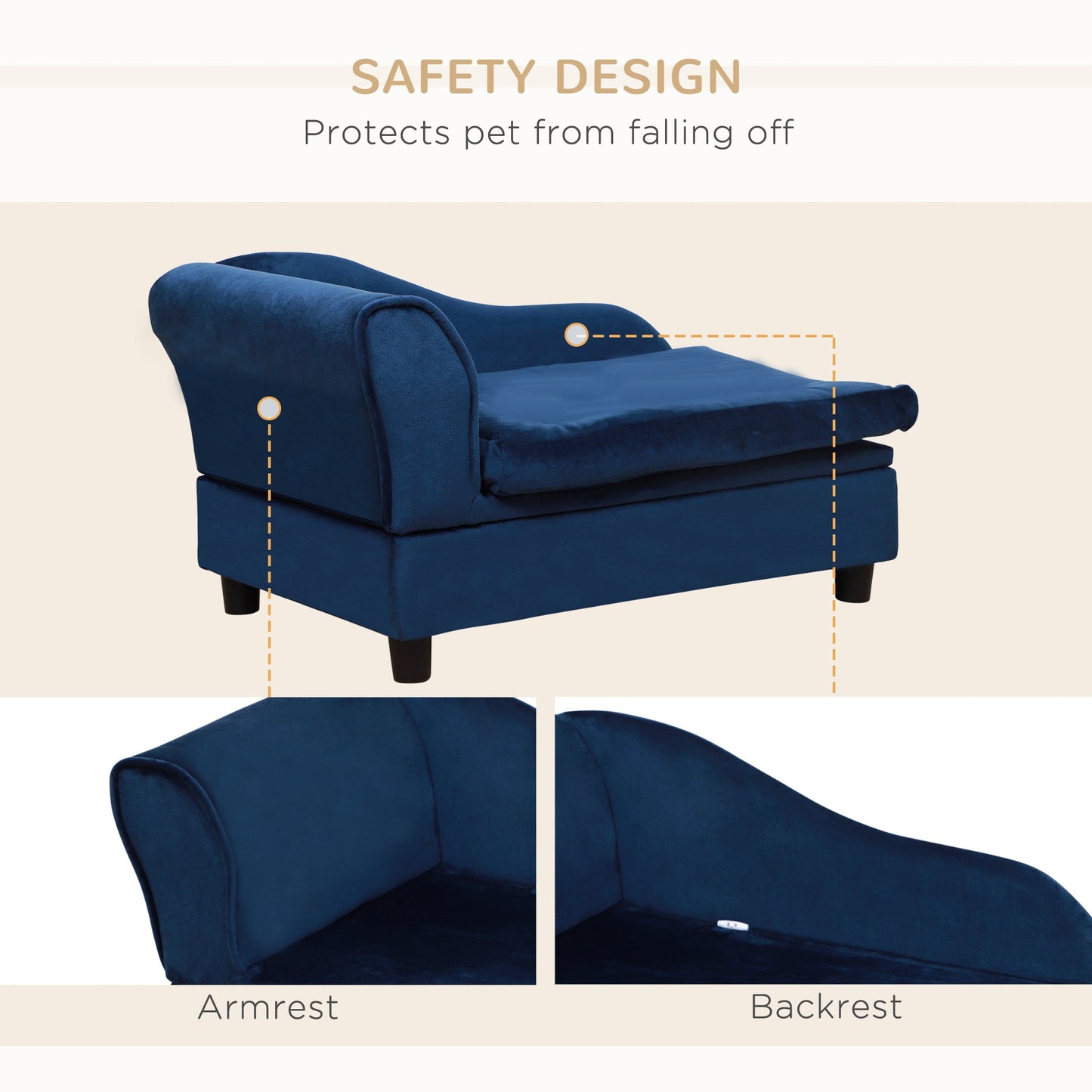 PawHut Luxury Fancy Dog Bed for Small Dogs with Hidden Storage