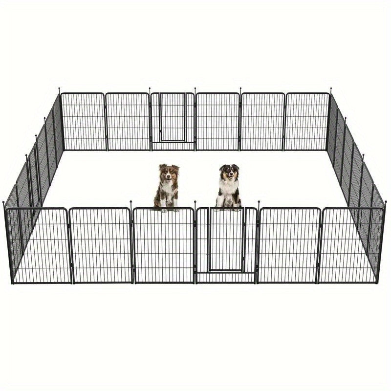 Stylish 24-Sided Dog Cage and Decorative Fence for Pets