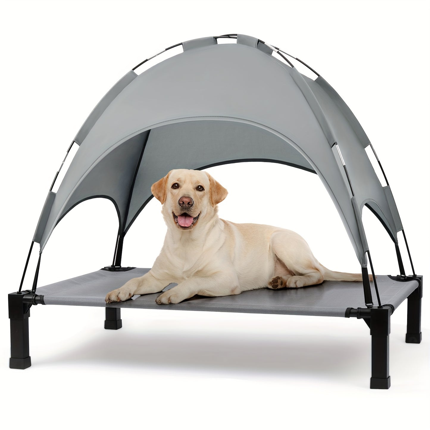 Elevated Outdoor Dog Bed With Canopy And Shade Tent