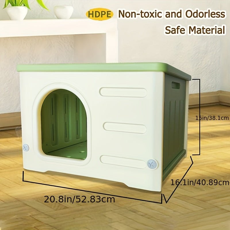 Waterproof Cat House With Mat, Classic Style, Plastic Shelter
