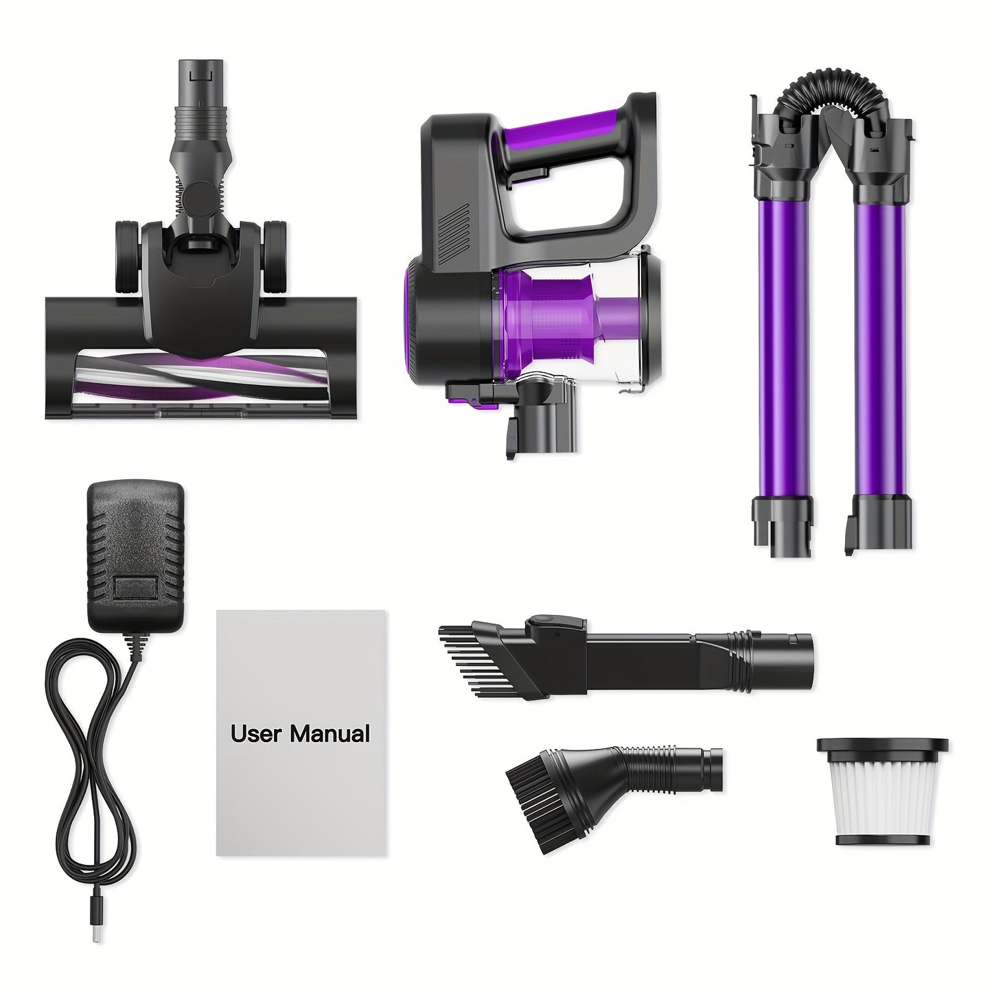 Cordless Vacuum Cleaner With LED Lights And Foldable Tube