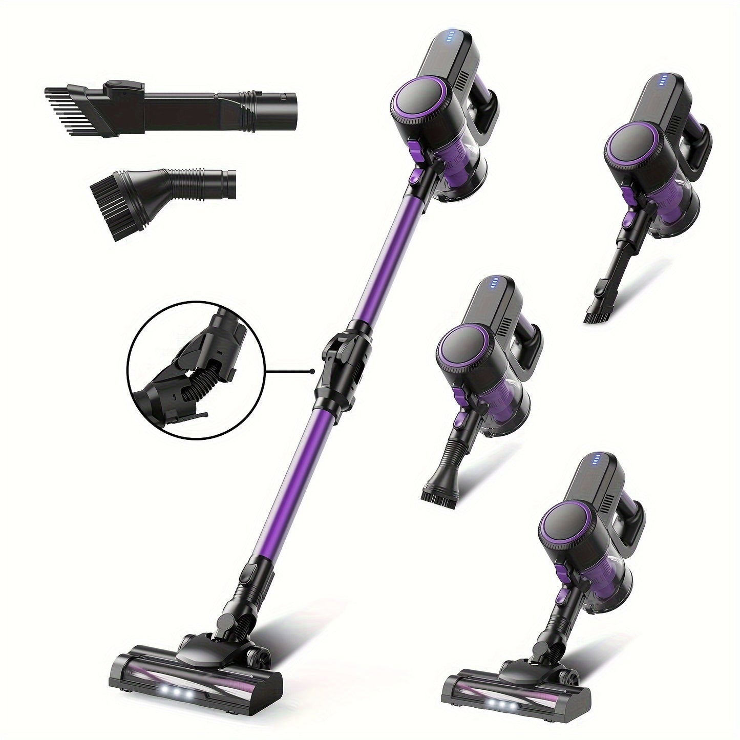 Cordless Vacuum Cleaner With LED Lights And Foldable Tube