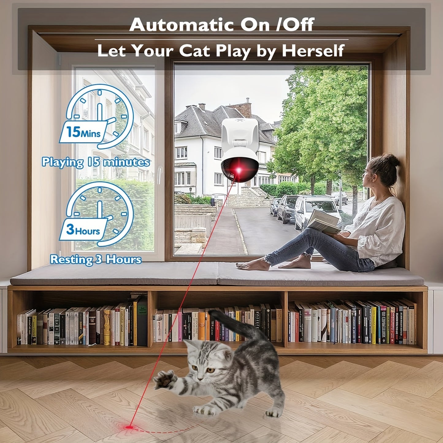 Interactive Laser Pointer Cat Toys For Indoor Cats - USB Rechargeable, 3 Modes, Ideal Holiday Gifts