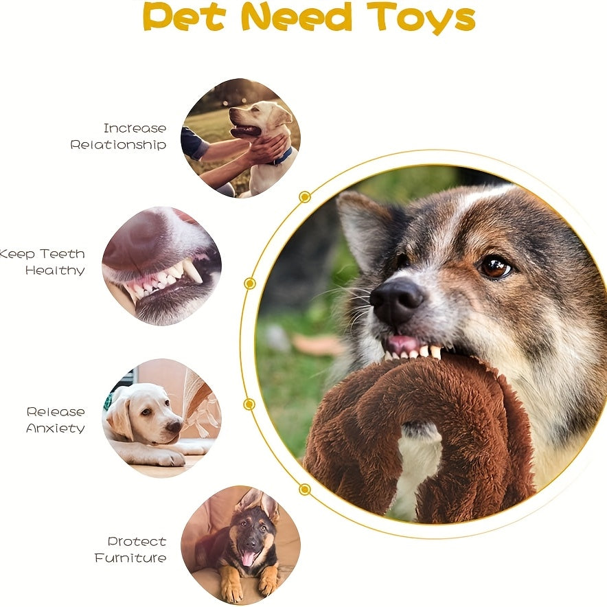 Durable Plush Dog Squeaky Chew Toy for Small Medium Dogs