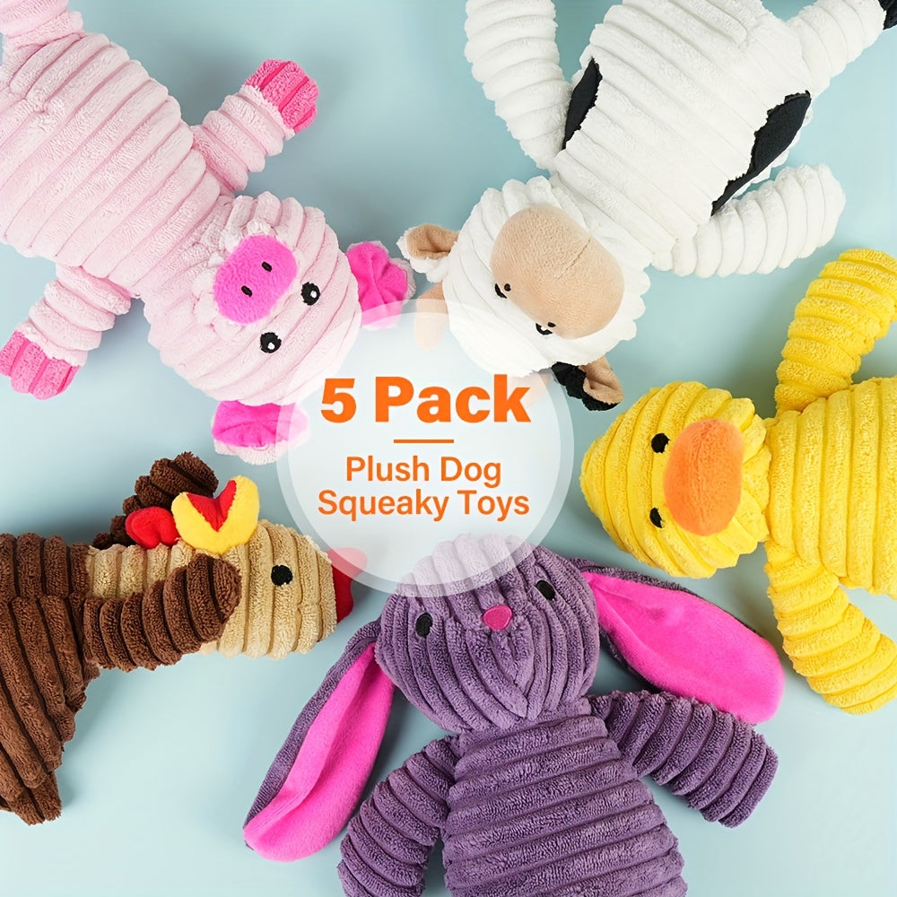 Plush Squeaky Dog Toys Value Pack Interactive Chew Bundle