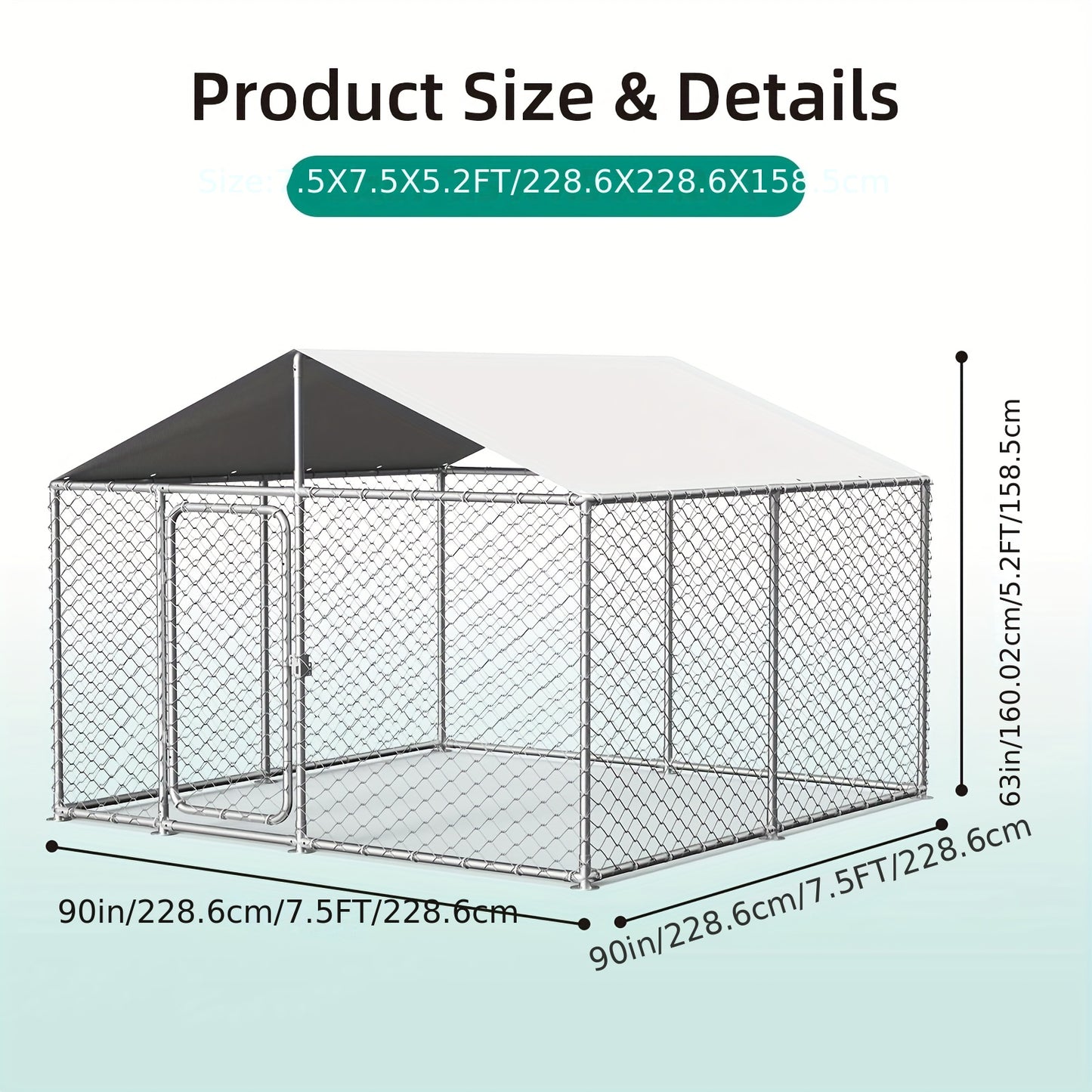 Heavy Duty Outdoor Dog Kennel With Waterproof Cover and Lock