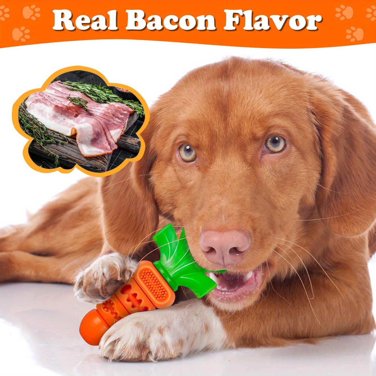 Indestructible Dog Chew Toy Carrot Shape Stress Relief Durable Nylon