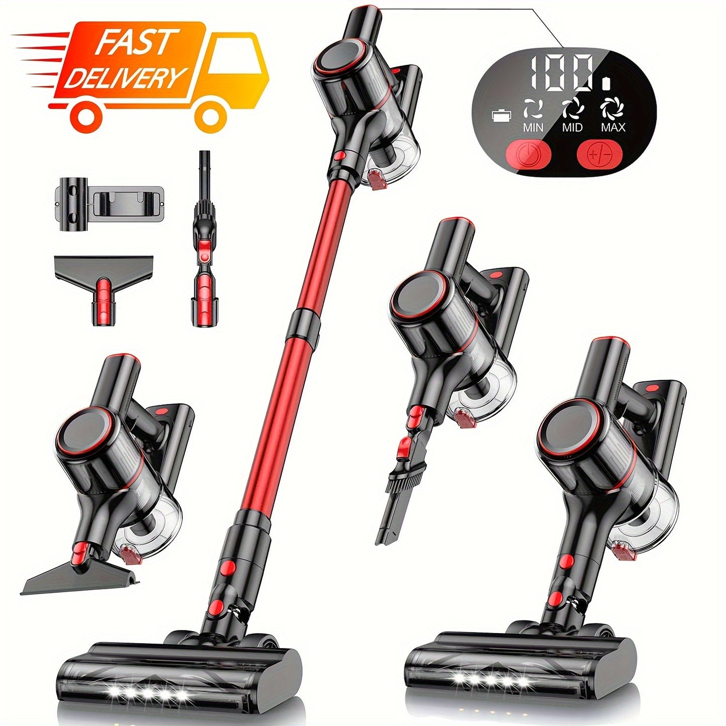 Cordless Vacuum Cleaner With 28Kpa Suction For Pets