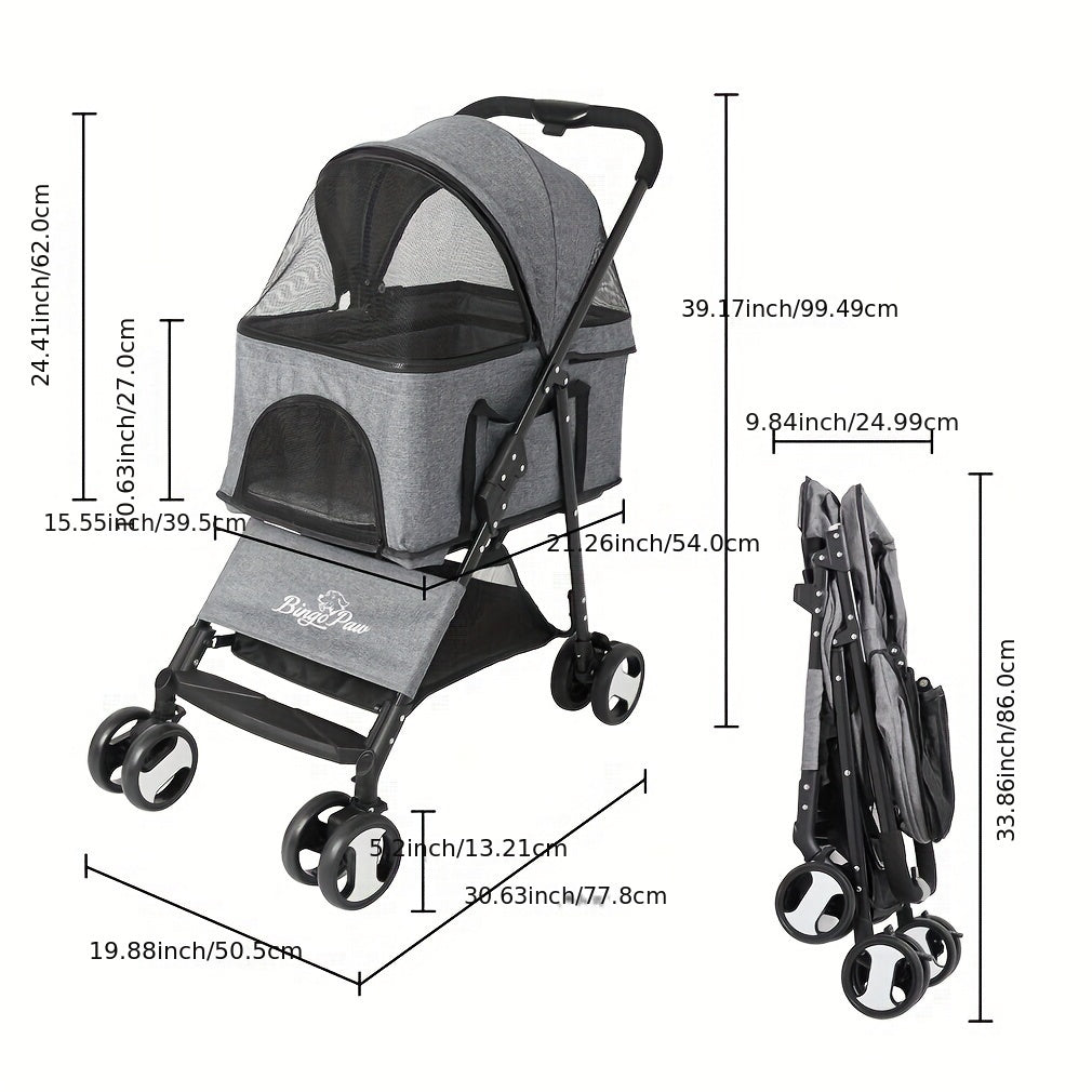 Wisfor Pet Stroller | Foldable Carrier For Dog Travel