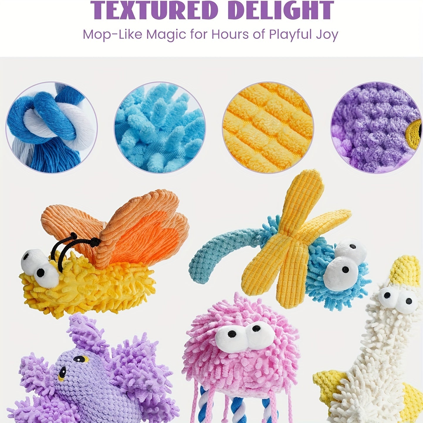 Durable Cartoon Plush Squeaky Dog Chew Toys for Playtime