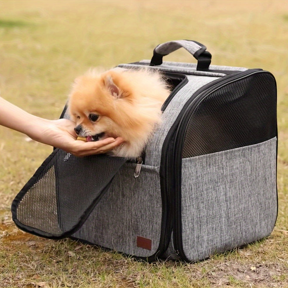 PETHAVEN Foldable Pet Travel Carrier with Stroller Design