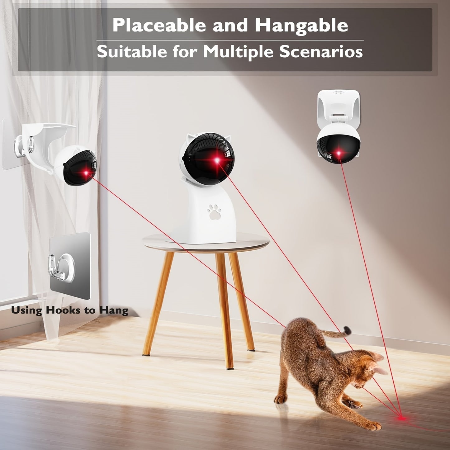 Interactive Laser Pointer Cat Toys For Indoor Cats - USB Rechargeable, 3 Modes, Ideal Holiday Gifts