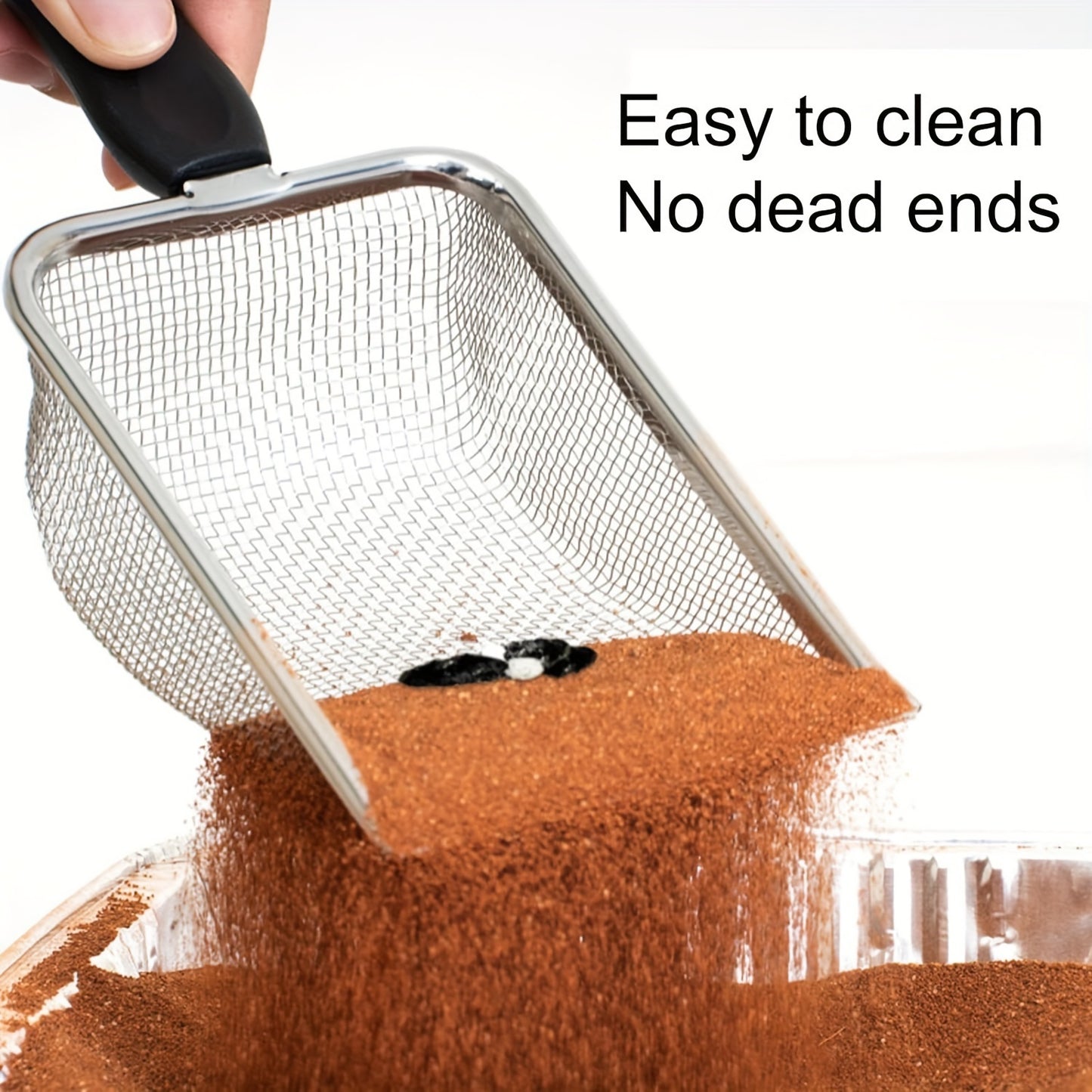 2pcs Extra Large Stainless Steel Cat Litter Scoop Durable Metal Pet Poop Shovel Efficient Filtration Tool