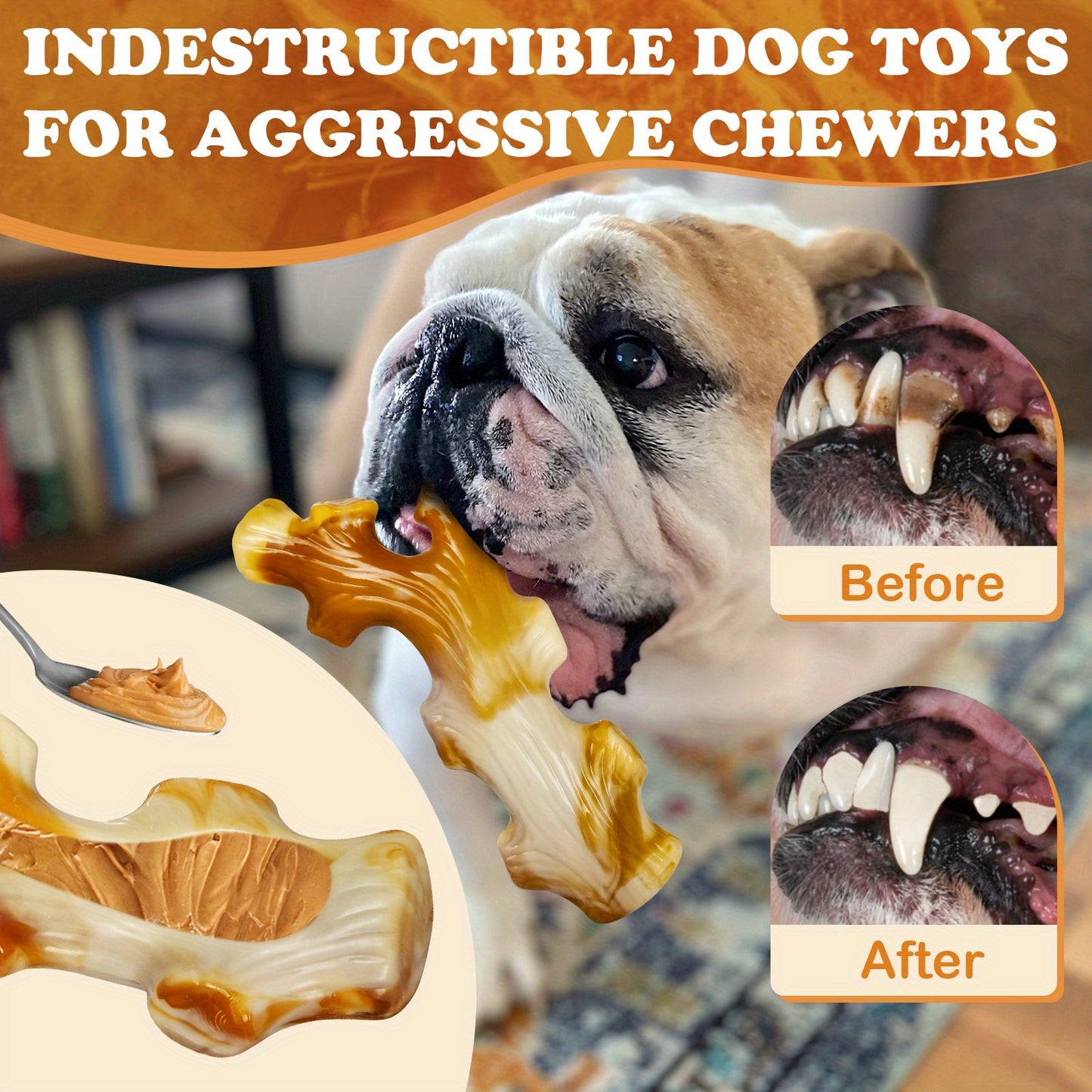 Apasiri Indestructible Bacon Flavored Dog Chew Toys Pack
