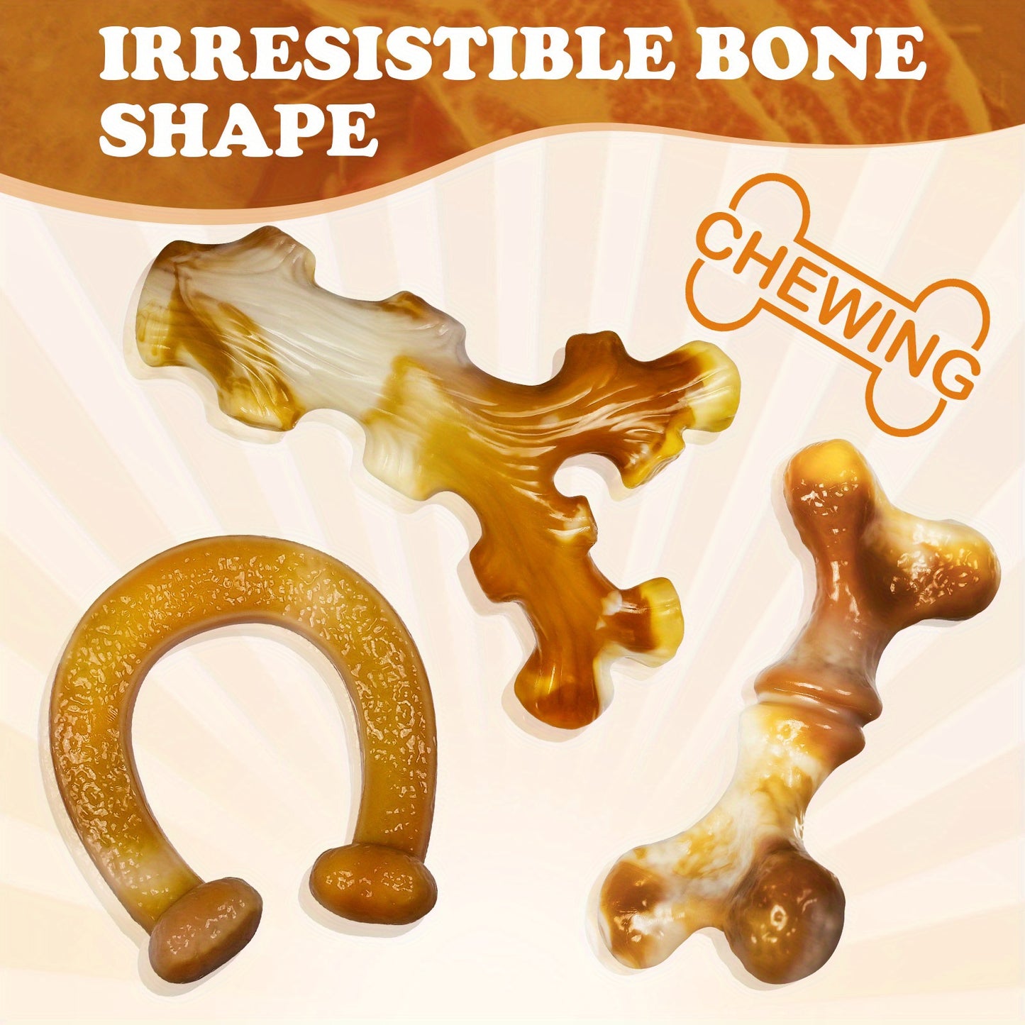 Apasiri Indestructible Bacon Flavored Dog Chew Toys Pack