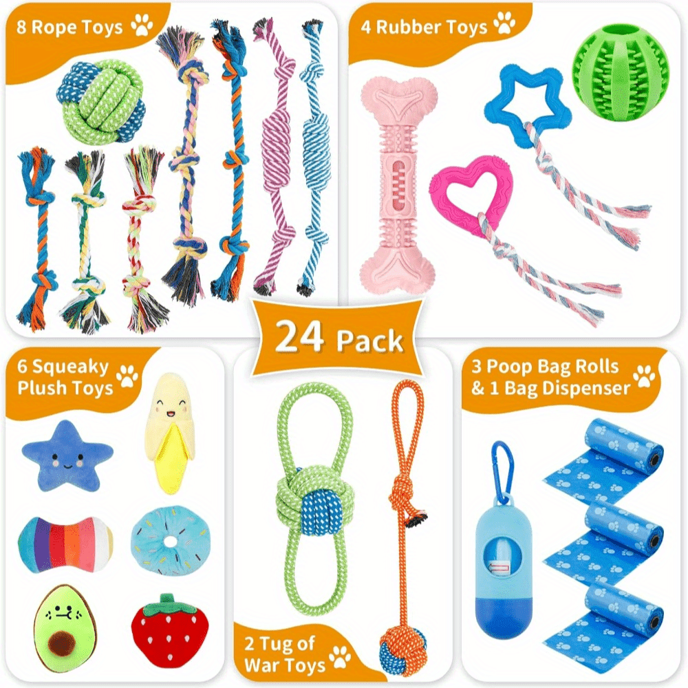 Interactive Dog Toy Set for Small and Medium Dogs