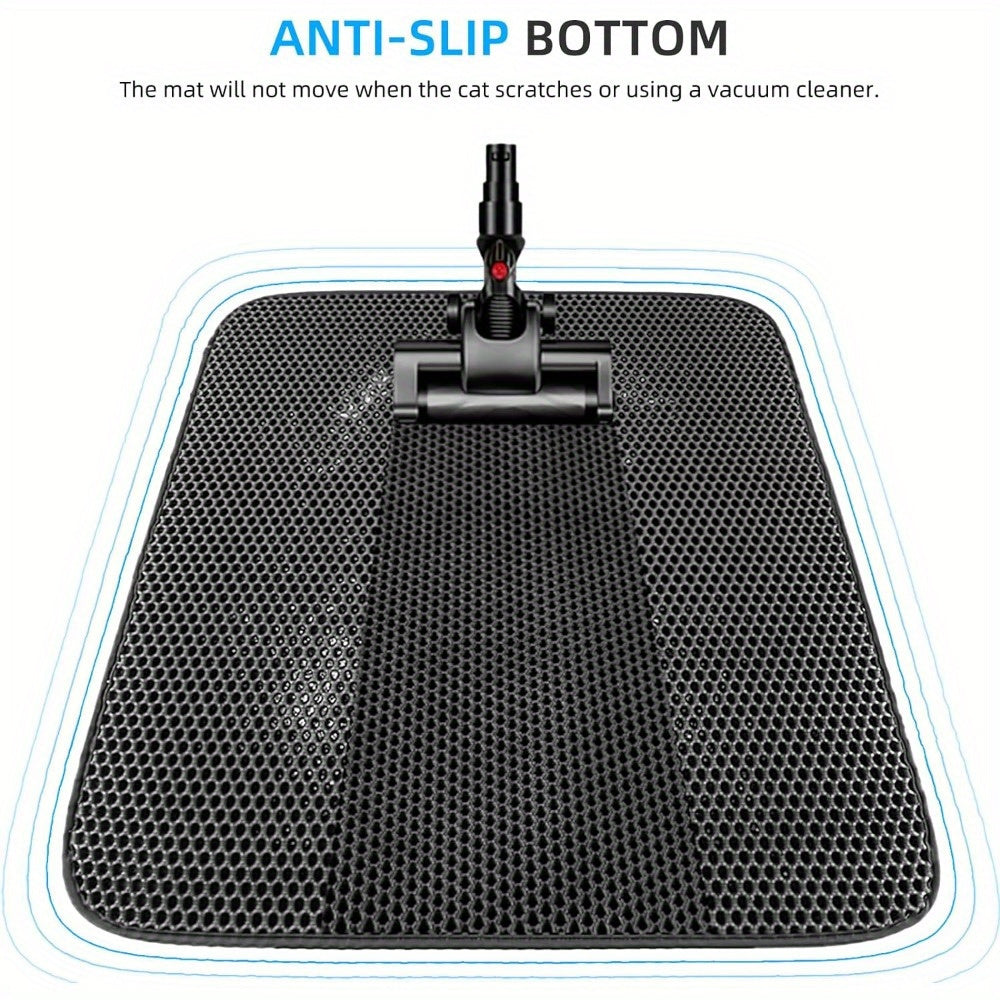 2 Pack Cat Litter Mat Litter Trapping Mat Black 25 x 18