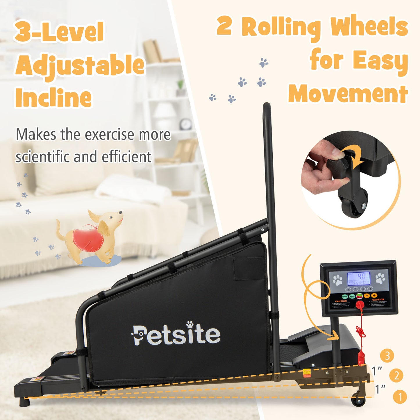 Lifezeal Dog Treadmill for Small/Medium Dogs Indoor Exercise