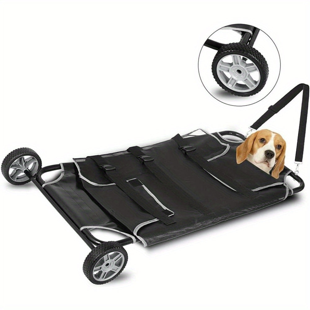 46x22 Inch Heavy-Duty Pet Stretcher Trolley Noiseless Wheels