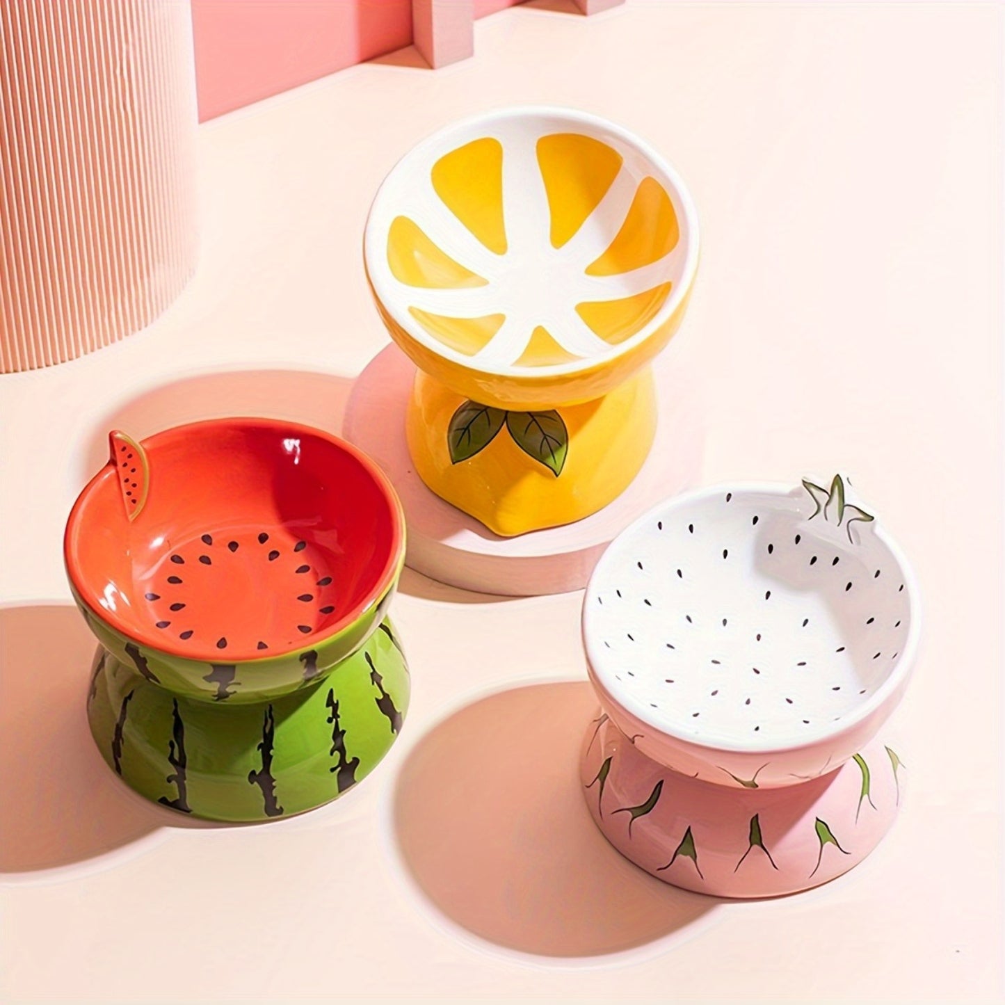 Random Two-Piece Set of Cat Bowls with Anti-Tipping Design