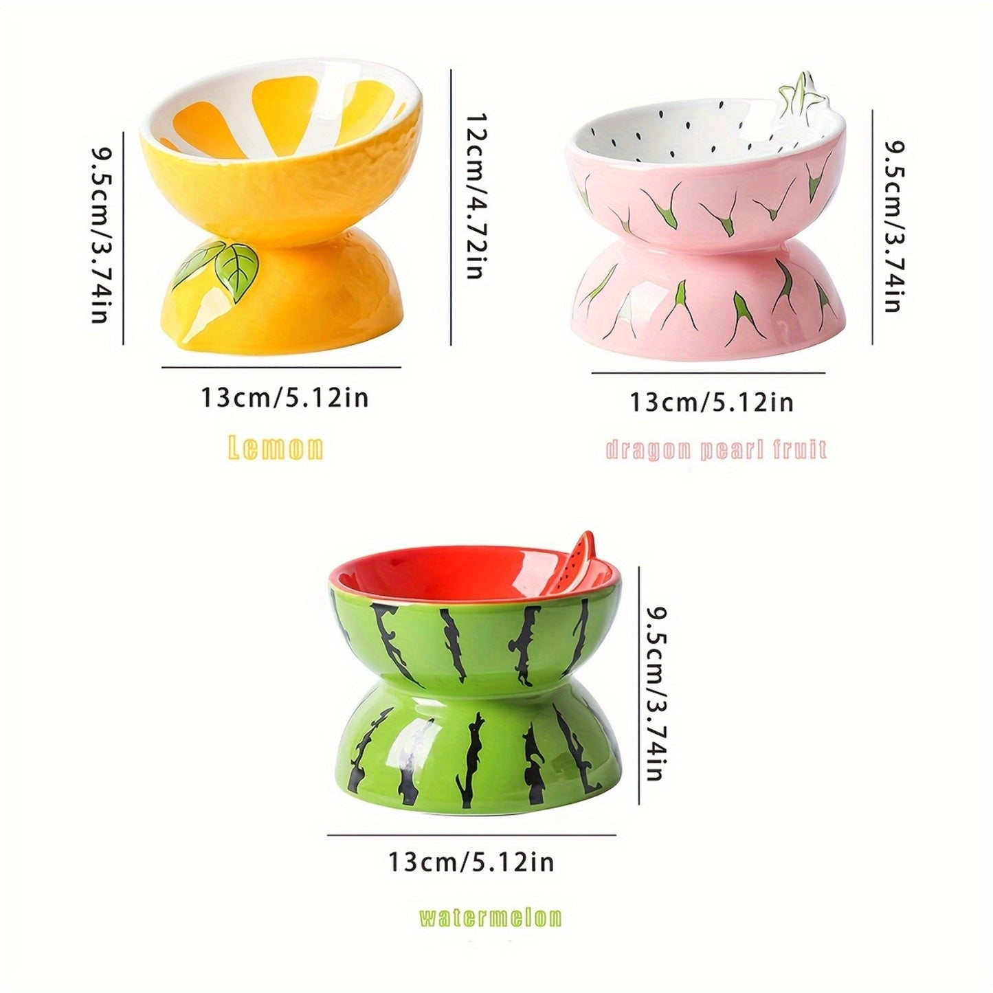 Random Two-Piece Set of Cat Bowls with Anti-Tipping Design