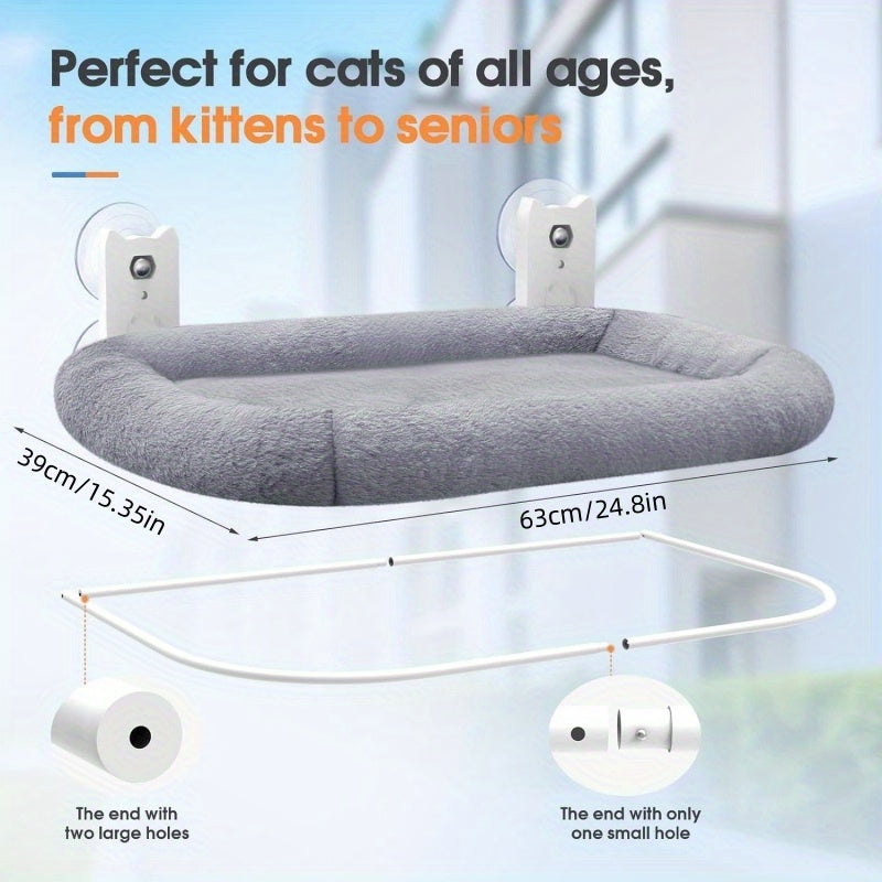 Large Cat Window Habitat With Padded Hammock And Suction Cups