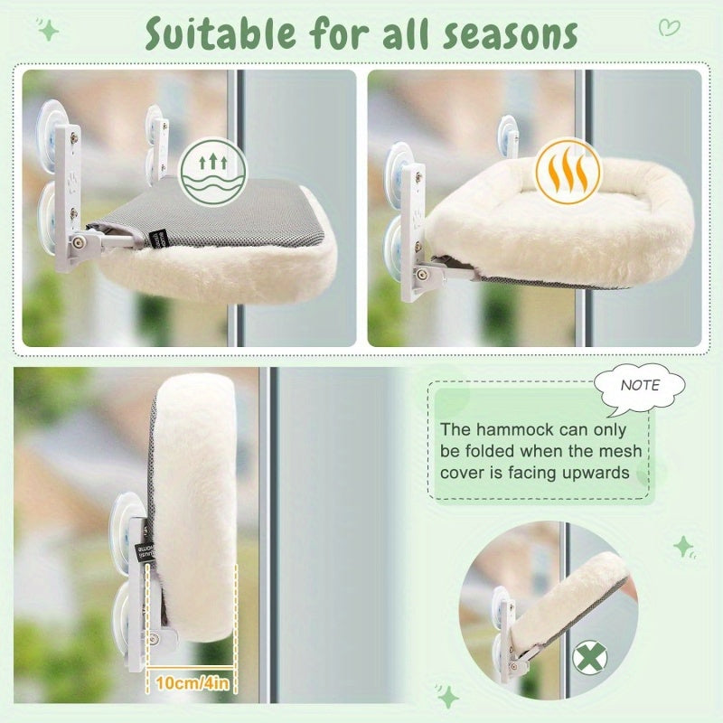 Large Cat Window Habitat With Padded Hammock And Suction Cups