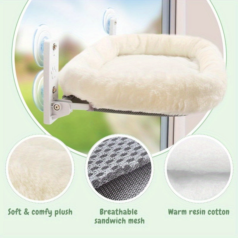 Large Cat Window Habitat With Padded Hammock And Suction Cups