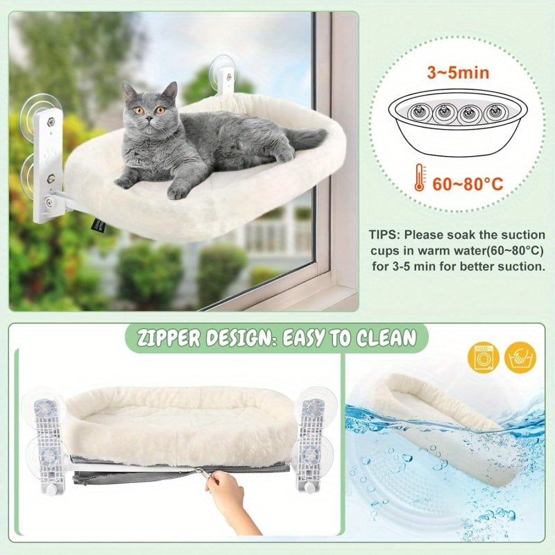 Large Cat Window Habitat With Padded Hammock And Suction Cups
