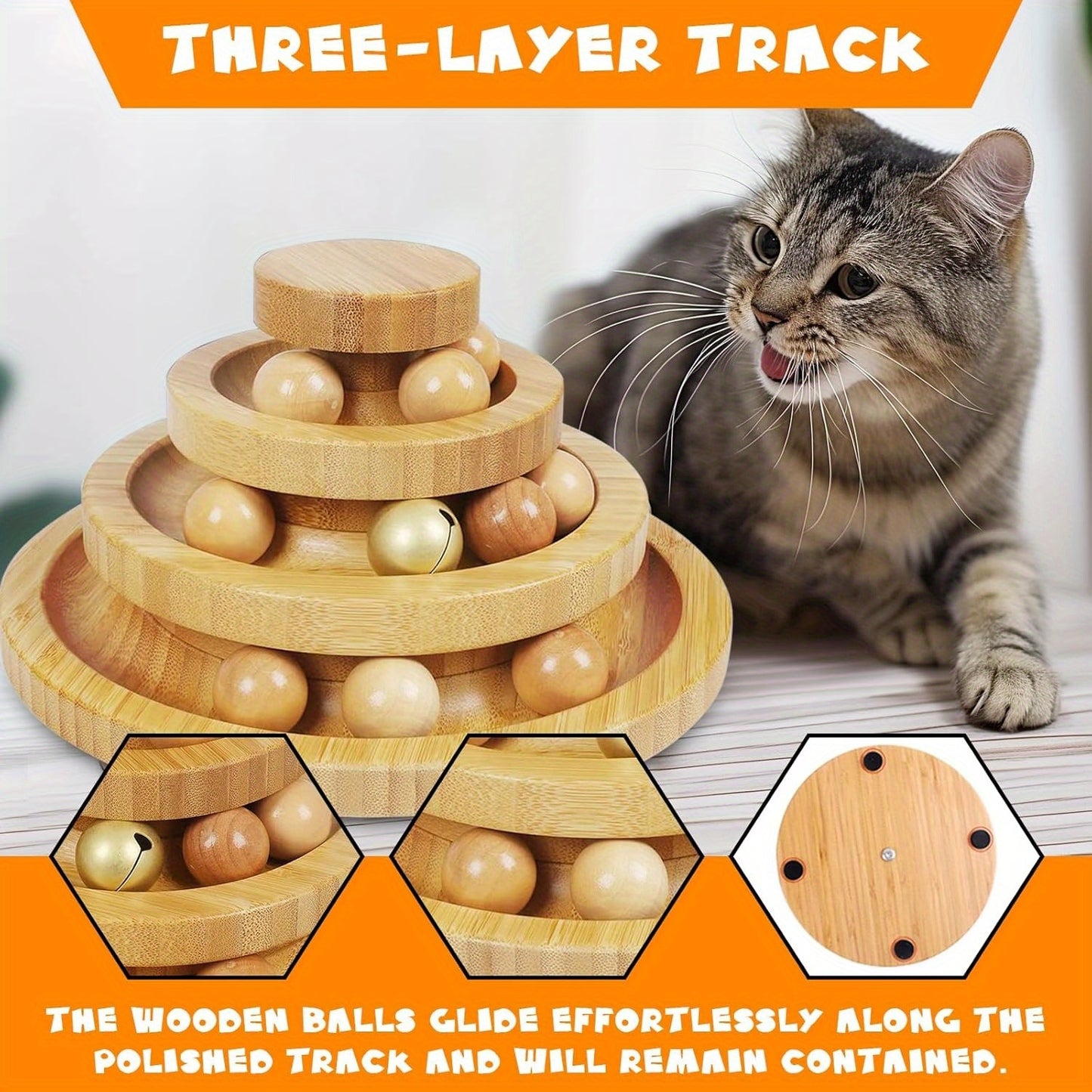 Interactive Cat And Dog Carousel Track Toy With Detachable Balls
