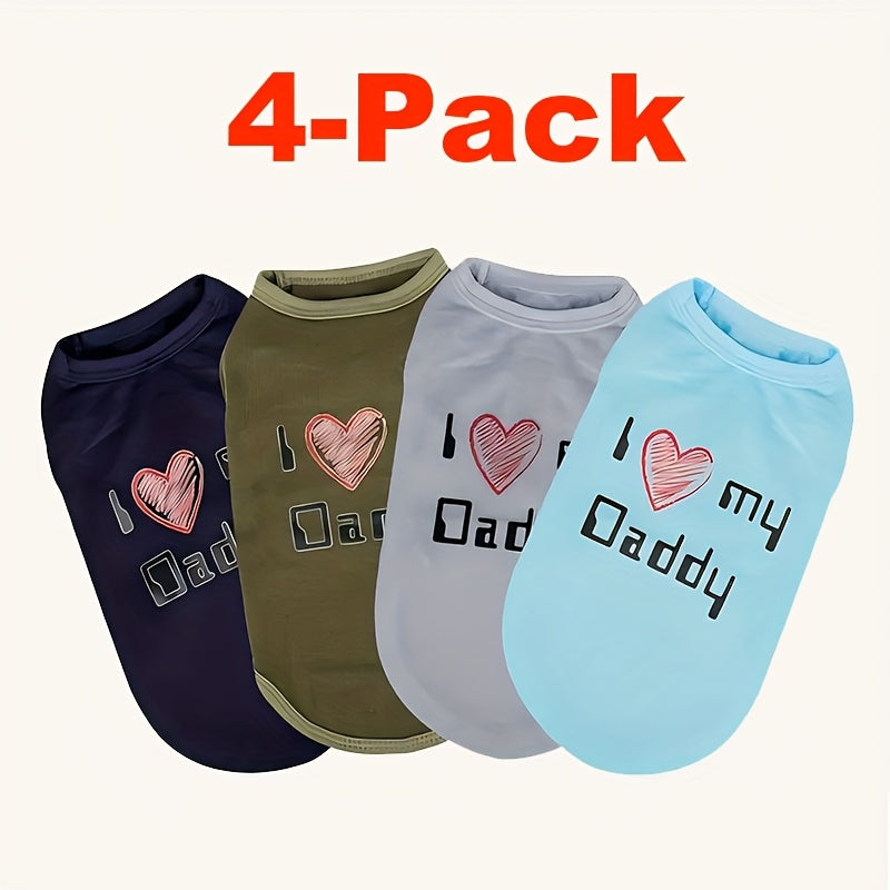 Dog T-Shirts with Embroidered I Love My Mom Design