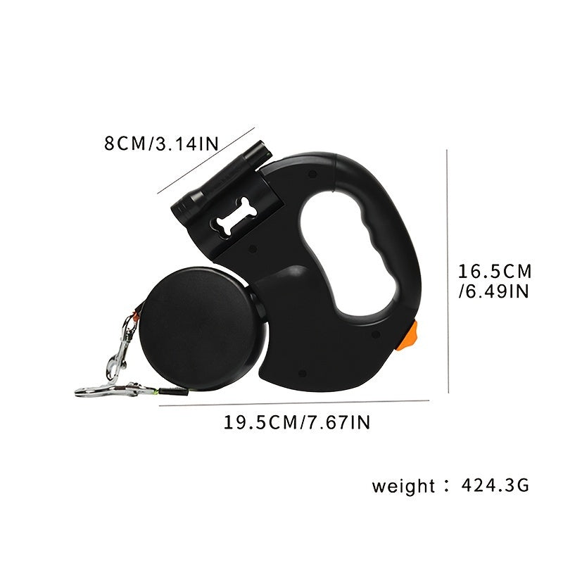 Retractable Dog Leash 2-in-1 10ft Durable Nylon Handle