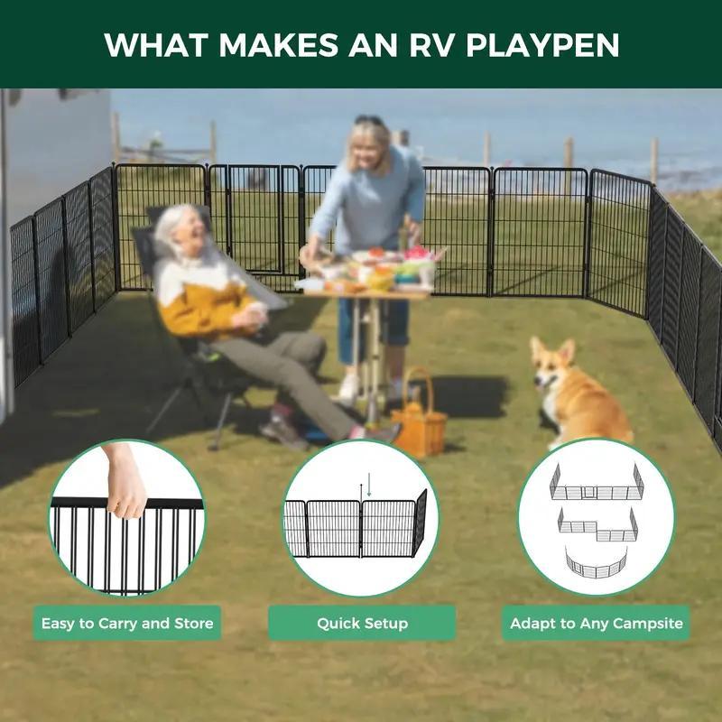 Stylish 24-Sided Dog Cage and Decorative Fence for Pets