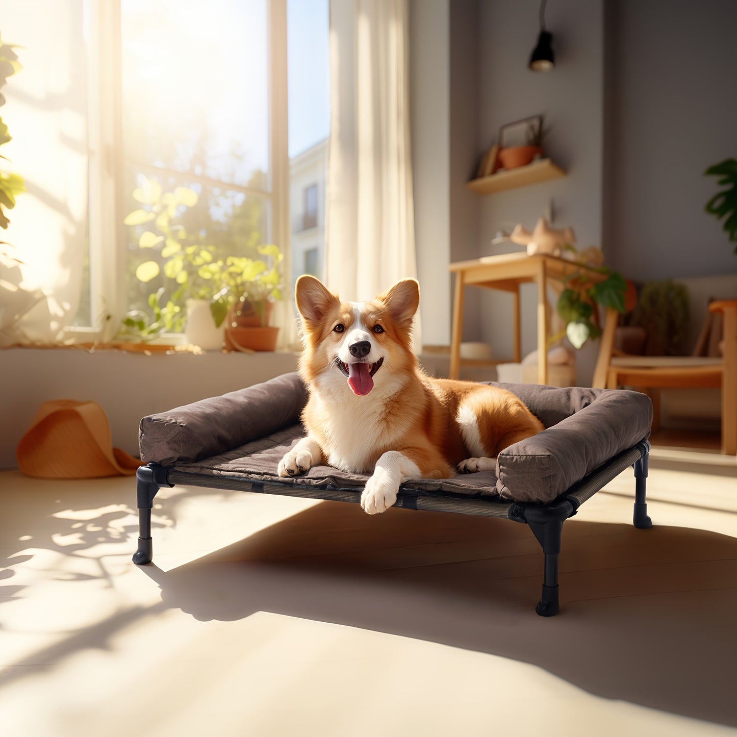 Veehoo Cooling Elevated Dog Bed with Removable Pillow-Top Mat