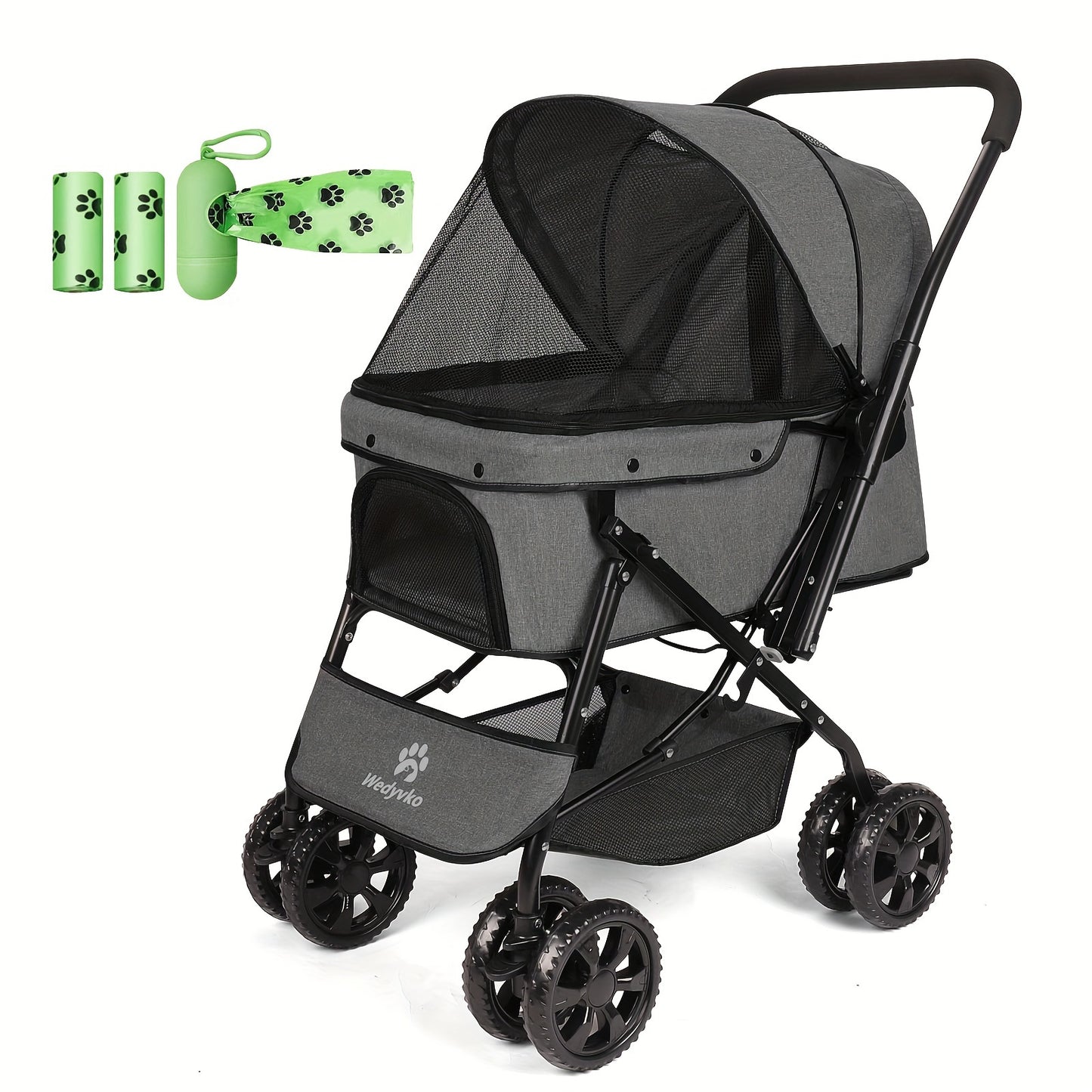 Medium-Sized 50 Pound Dog Stroller With 360 Front Wheels