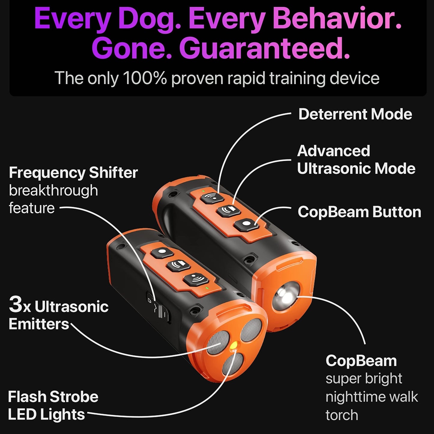 SODOG Ultrasonic Dog Trainer USB Rechargeable Anti-Barking Device