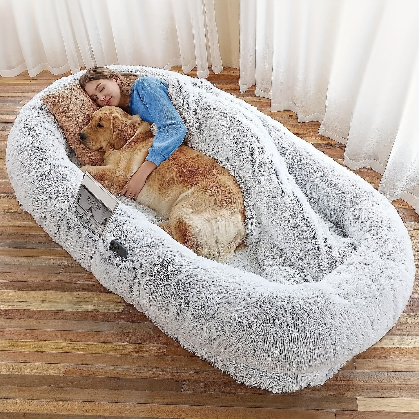 Cozy Plush Orthopedic Dog Bed with Pillow and Blanket