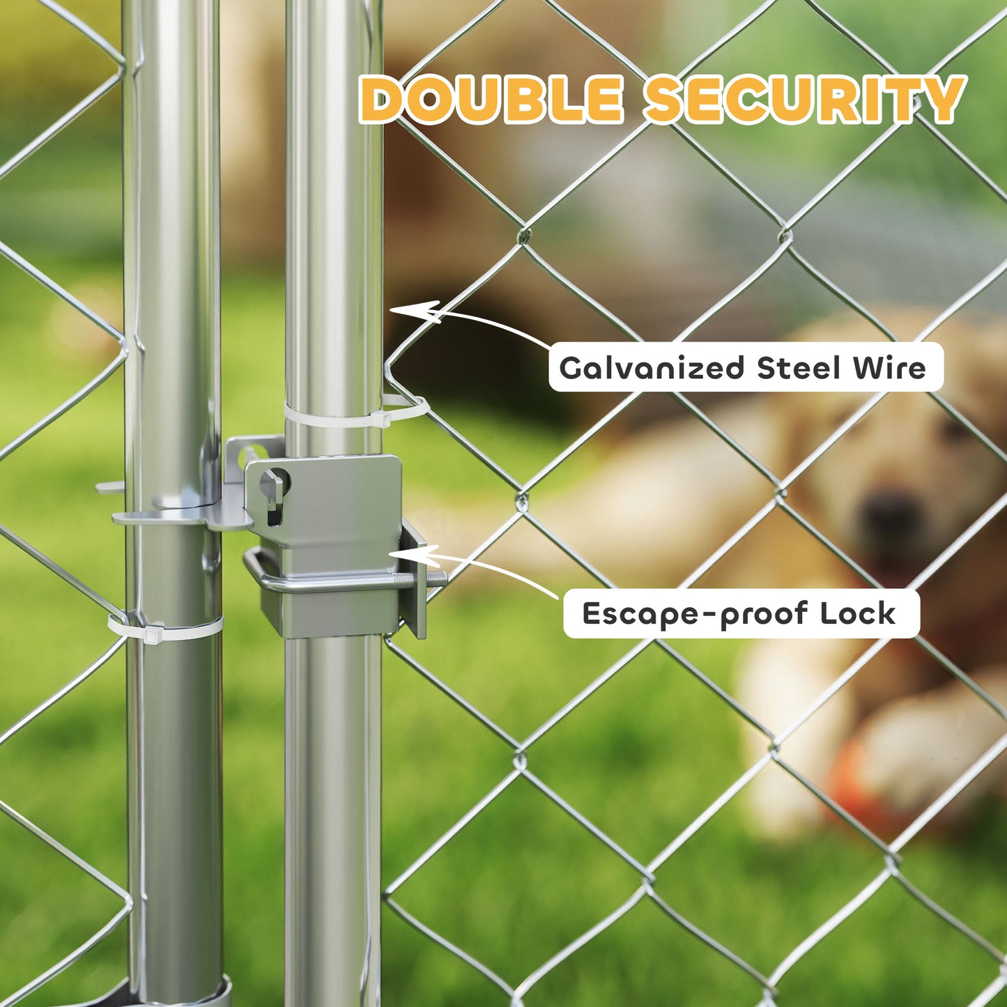 Heavy Duty Outdoor Dog Kennel with Secure Lock and Roof