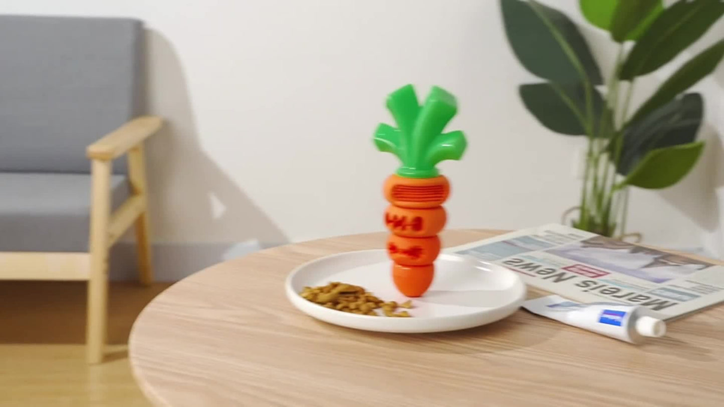 Indestructible Dog Chew Toy Carrot Shape Stress Relief Durable Nylon