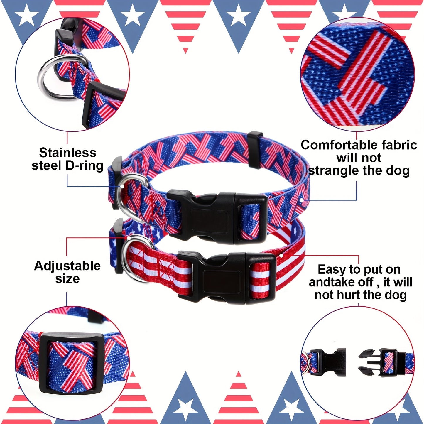 American Flag Dog Collars Set for Stylish Pets