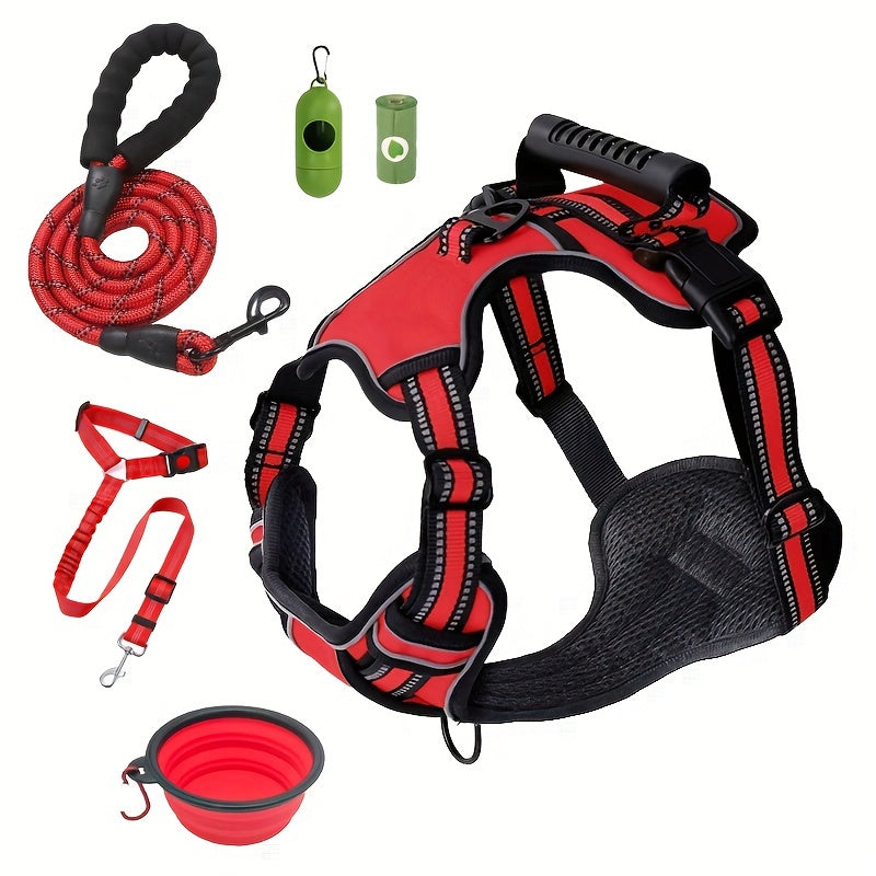 6in 1 No-Pull Dog Harness And Leash Set For All Dogs