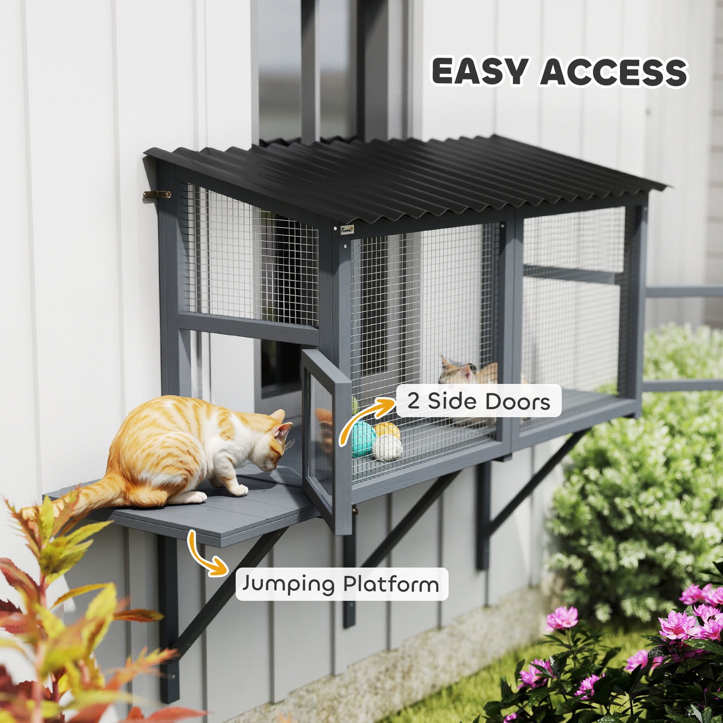Outdoor Cat Enclosure Window Perch for Safe Nature Experience