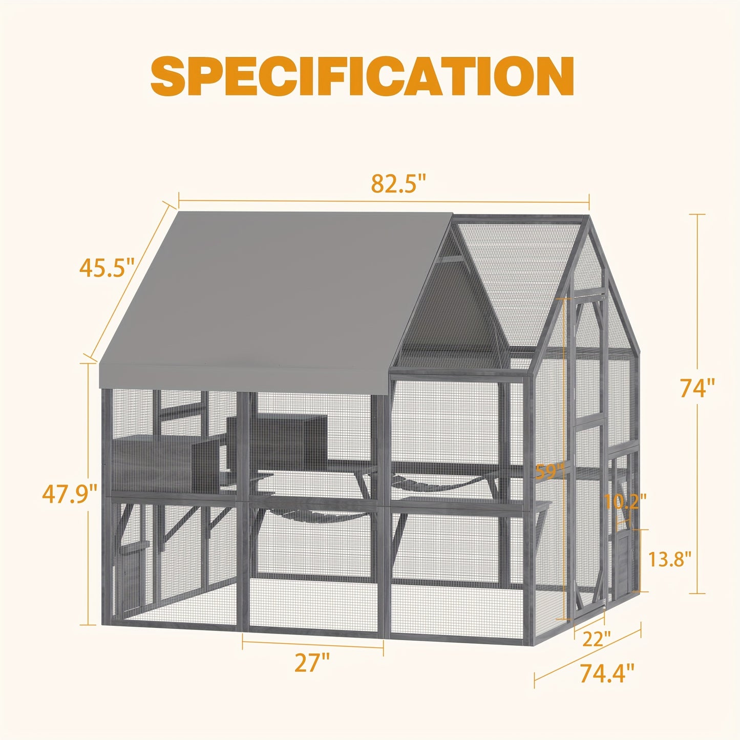 Spacious Outdoor Cat And Chicken Exploration Enclosure For Safety