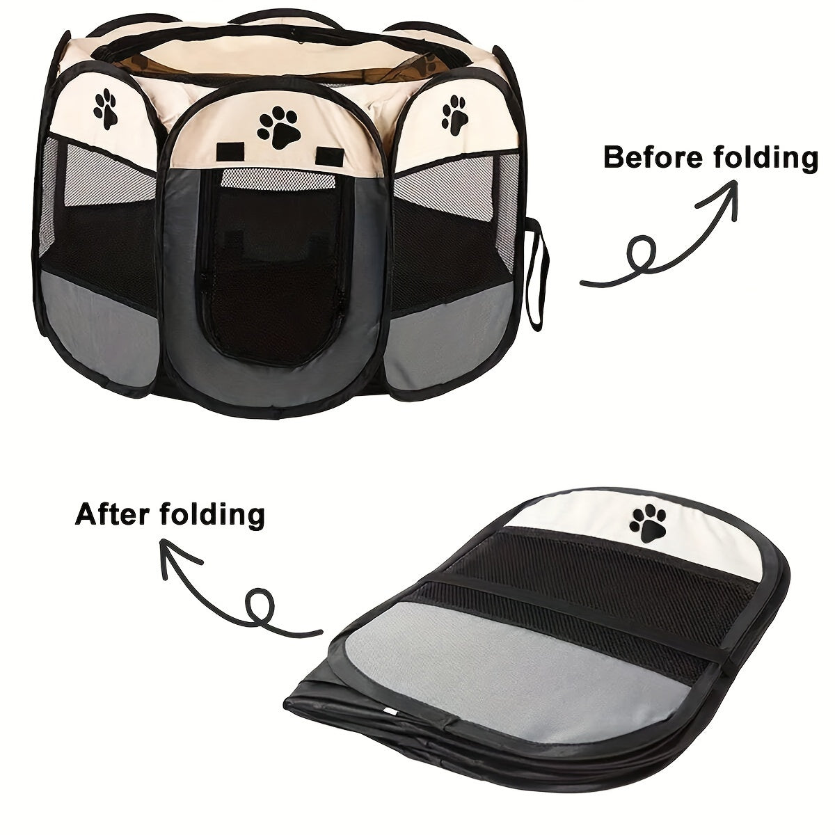 Collapsible Octagonal Pet Enclosure for Dogs and Puppies