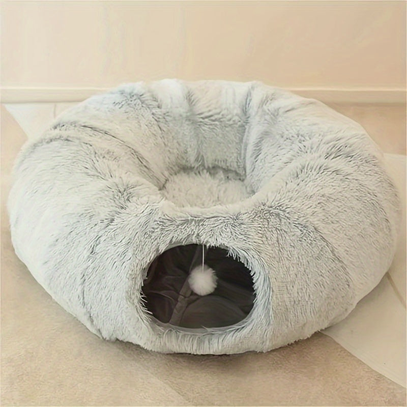 Cat Nest Pet Cat Tunnel Plush Warm Foldable Detachable Washable Multi-Functional Splicing Cat Channel