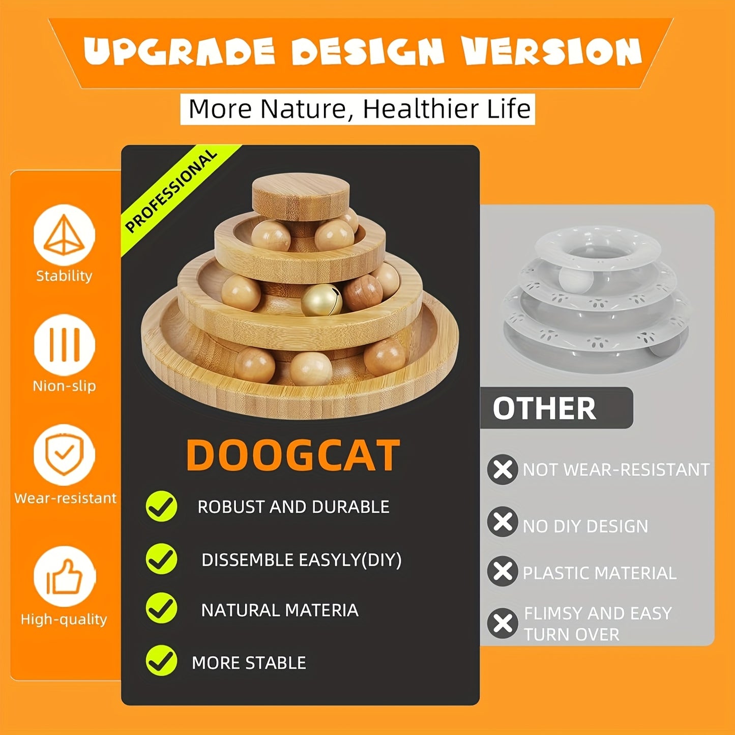 Interactive Cat And Dog Carousel Track Toy With Detachable Balls