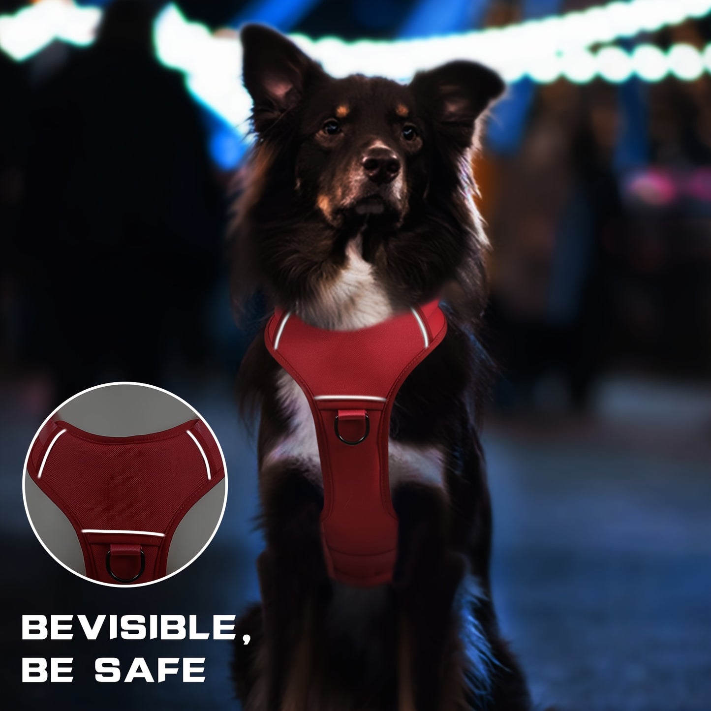 Escape-Proof Dog Harness - Reflective No-Pull Vest for Large Dogs