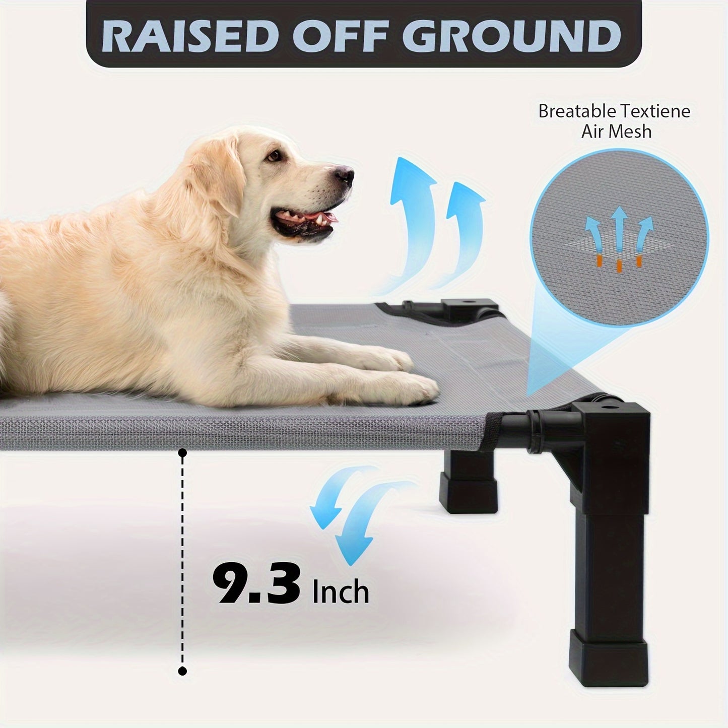Elevated Outdoor Dog Bed With Canopy And Shade Tent