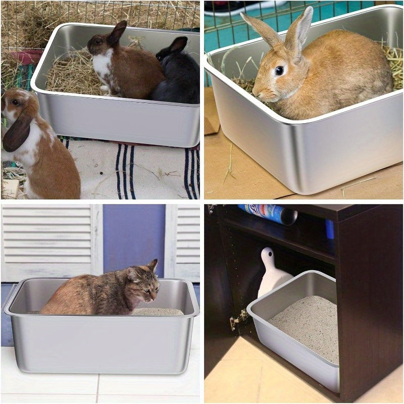 Stainless Steel Cat Litter Box for Easy Cleanup and Odor Control