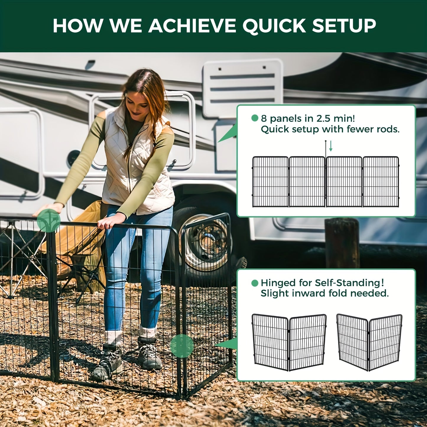 Indoor Outdoor Dog Cage and Decorative Fence for All Pets